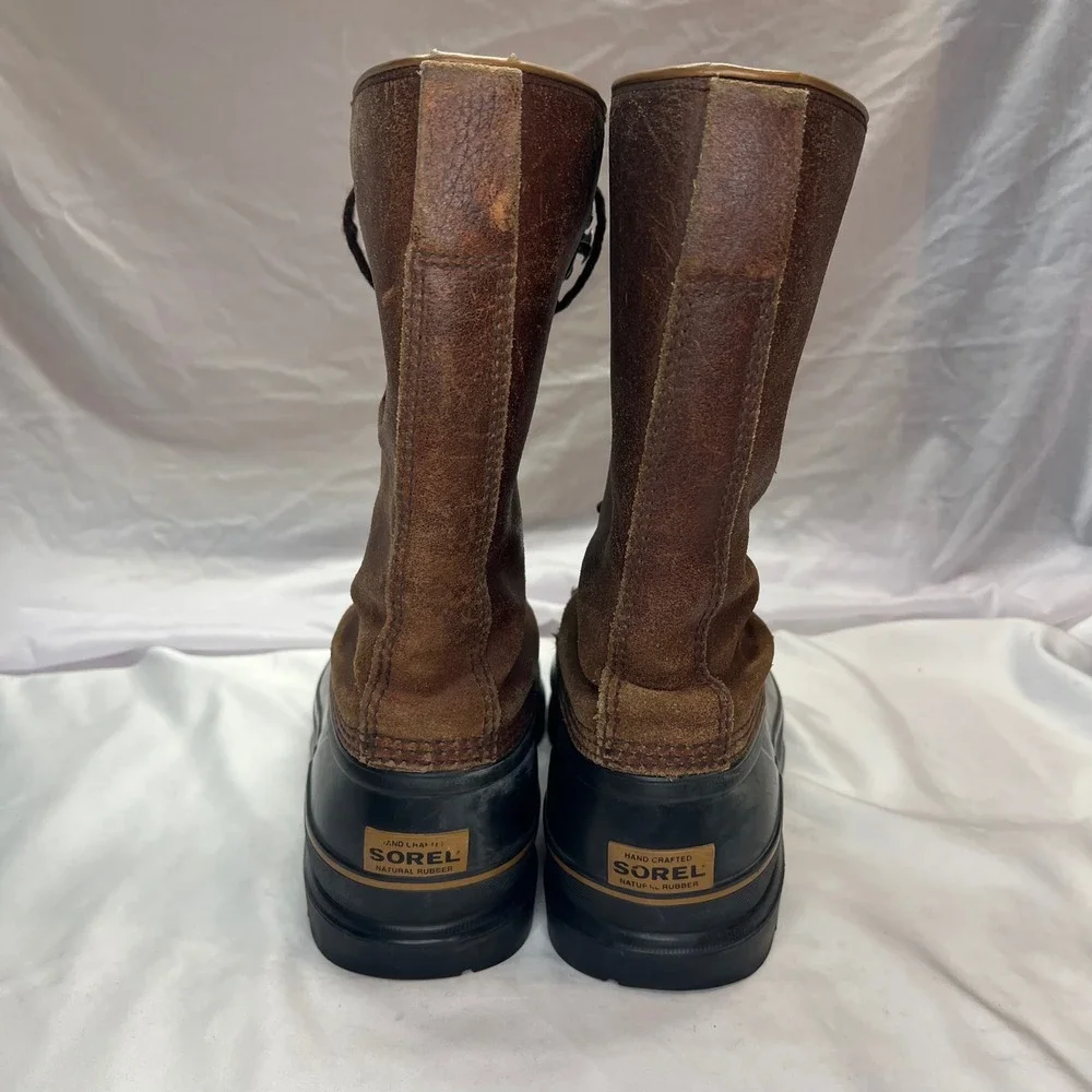 Sorel Maverick NM1080-200 Mens Brown Leather Rubber Winter Snow Boots Size 11.5